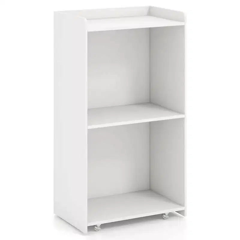 Pupitre de présentation de 41 pouces avec 2 étagères de rangement, chariot pour ordinateur portable avec 4 roulettes, noir/blanc