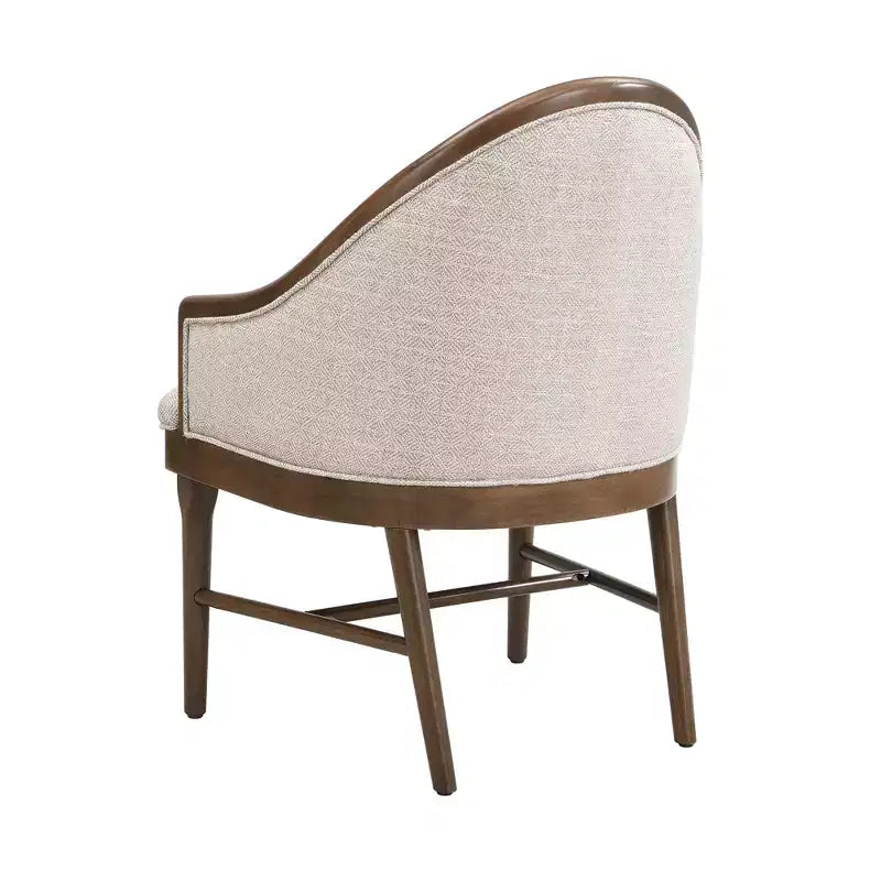 Silla de comedor tapizada de sarga de estilo moderno de mediados de siglo, con respaldo curvo (juego de 2)
