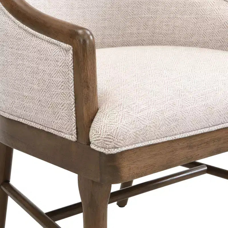 Silla de comedor tapizada de sarga de estilo moderno de mediados de siglo, con respaldo curvo (juego de 2)
