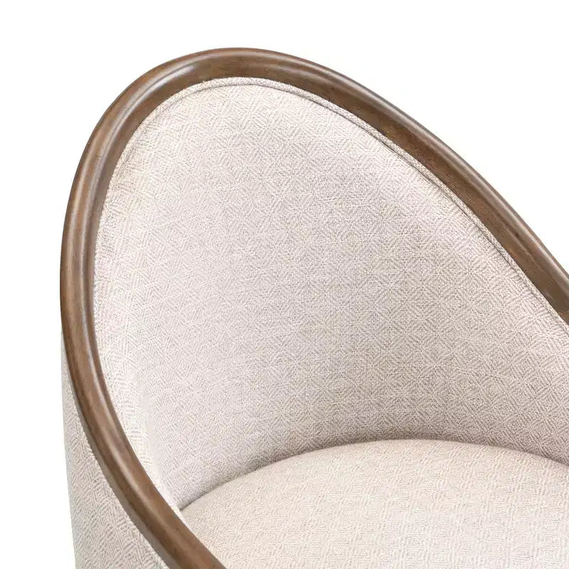 Silla de comedor tapizada de sarga de estilo moderno de mediados de siglo, con respaldo curvo (juego de 2)