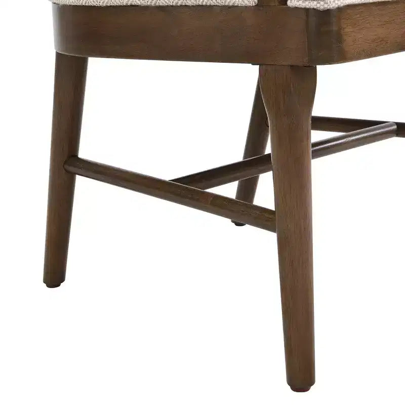 Silla de comedor tapizada de sarga de estilo moderno de mediados de siglo, con respaldo curvo (juego de 2)
