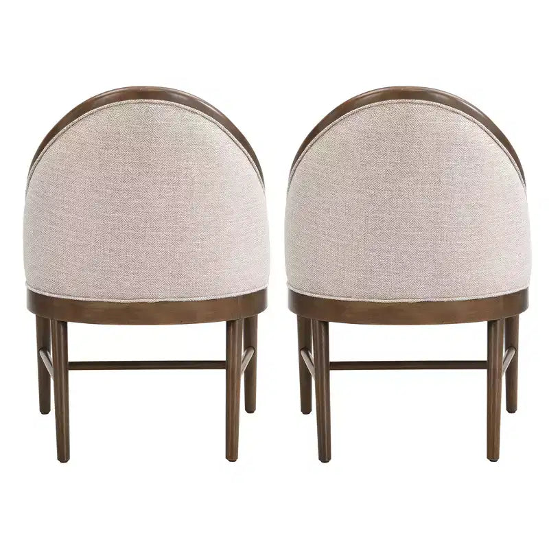 Silla de comedor tapizada de sarga de estilo moderno de mediados de siglo, con respaldo curvo (juego de 2)