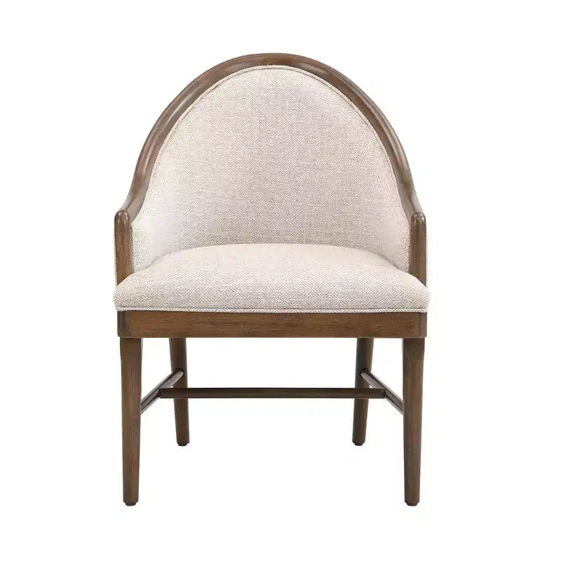 Silla de comedor tapizada de sarga de estilo moderno de mediados de siglo, con respaldo curvo (juego de 2)