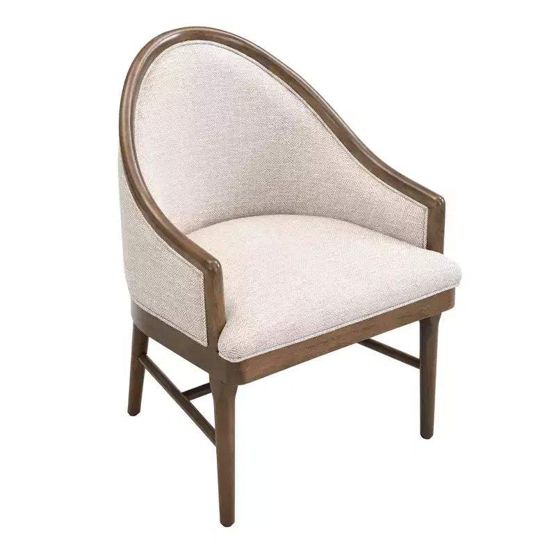 Silla de comedor tapizada de sarga de estilo moderno de mediados de siglo, con respaldo curvo (juego de 2)