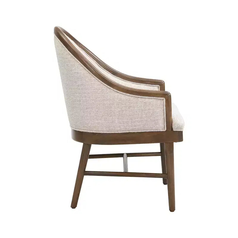 Silla de comedor tapizada de sarga de estilo moderno de mediados de siglo, con respaldo curvo (juego de 2)