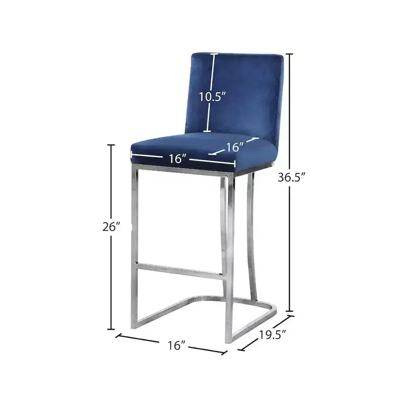 Tabouret en velours bleu marine, tabouret d’appoint doux et rembourré, repose-pieds élégant pour chambre et salon