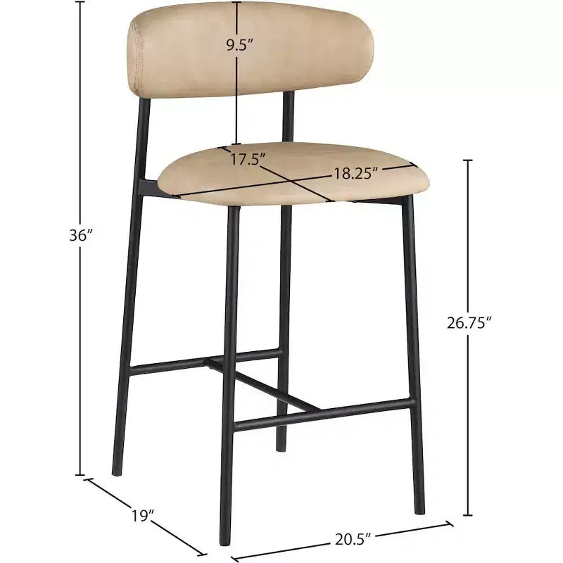 Barhocker aus veganem Leder, 2er-Set