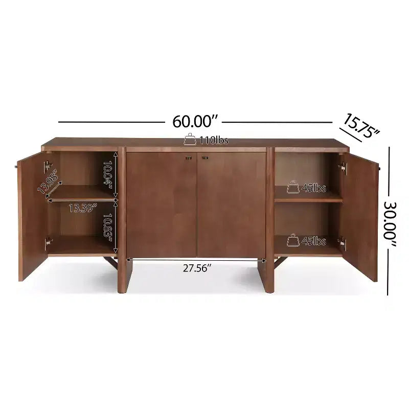 Buffet de rangement polyvalent en bois, style moderne et minimaliste