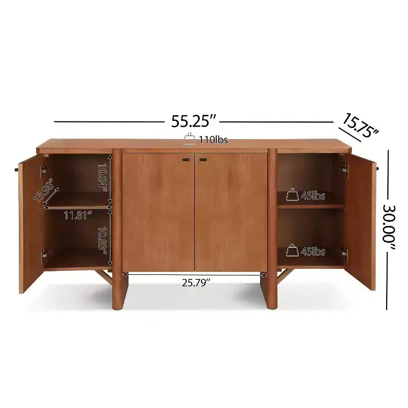 Buffet de rangement polyvalent en bois, style moderne et minimaliste