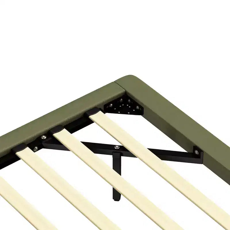 Cama de plataforma flotante de tamaño matrimonial con luces LED, cuero PU, estructura resistente y estilo moderno