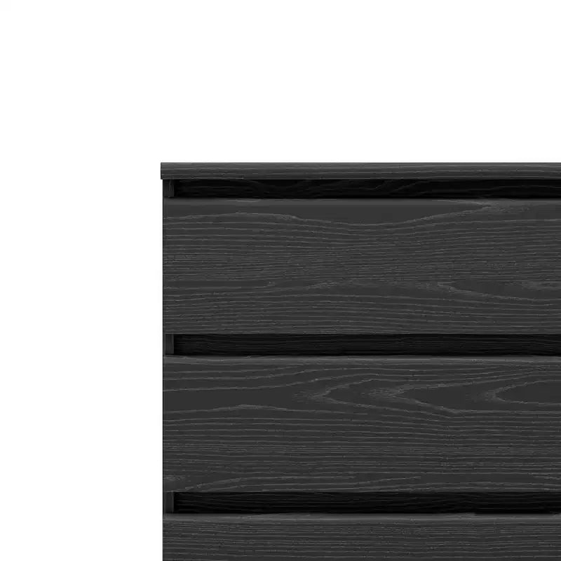 Kommode mit 6 Schubladen, schwarze Holzmaserung