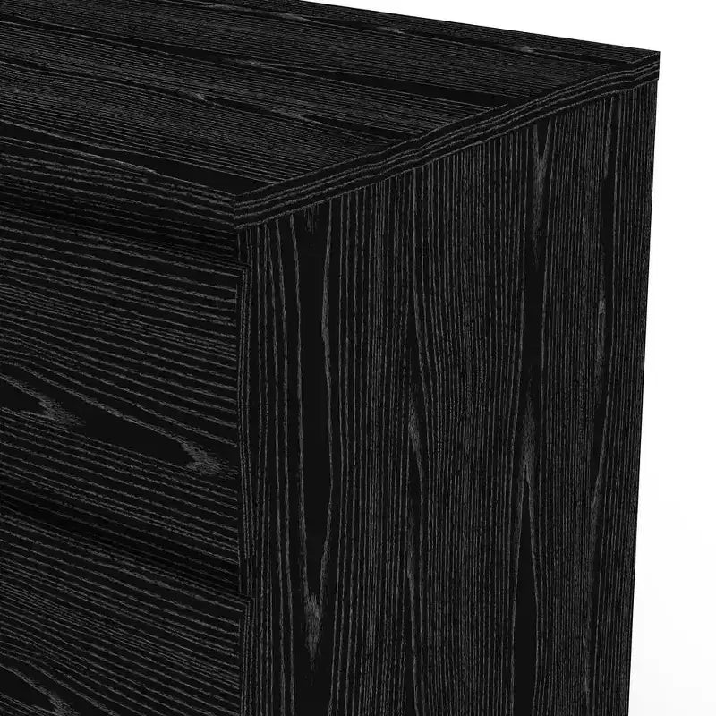 Kommode mit 6 Schubladen, schwarze Holzmaserung