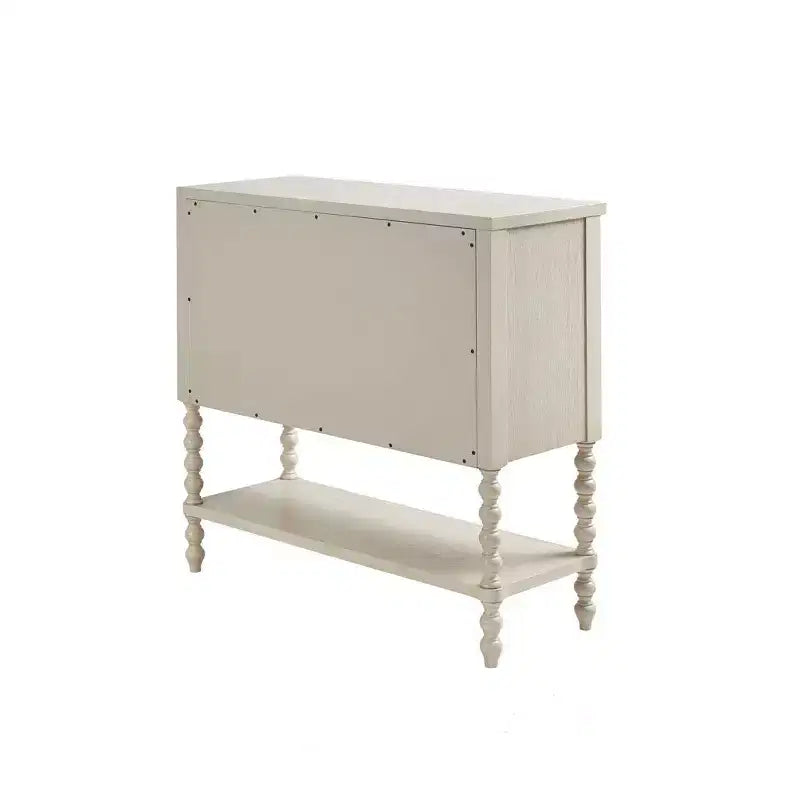 Mesa auxiliar estilo granja de madera maciza con 2 cajones y estante, para dormitorio y sala de estar