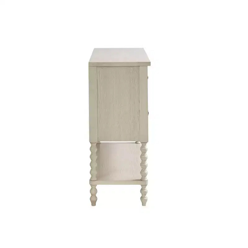 Mesa auxiliar estilo granja de madera maciza con 2 cajones y estante, para dormitorio y sala de estar