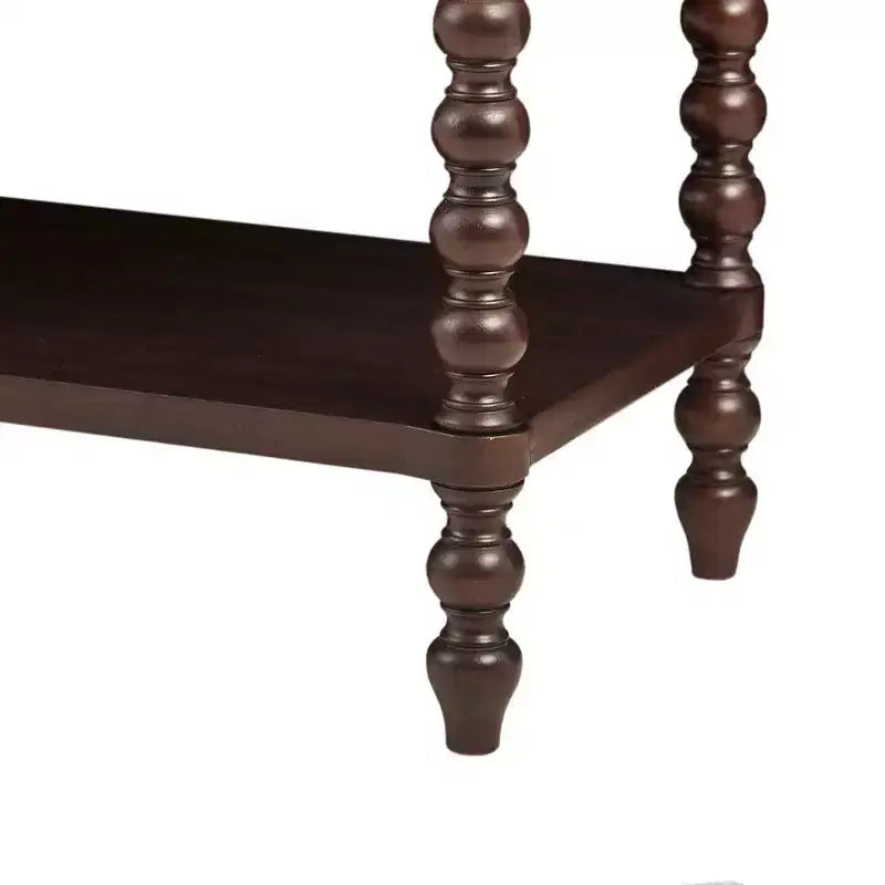 Mesa auxiliar estilo granja de madera maciza con 2 cajones y estante, para dormitorio y sala de estar