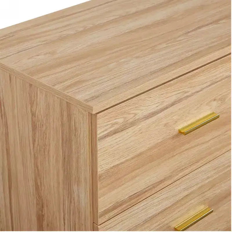 Commode moderne à 8/9 tiroirs avec poignées dorées, large meuble de rangement pour chambre ou salon
