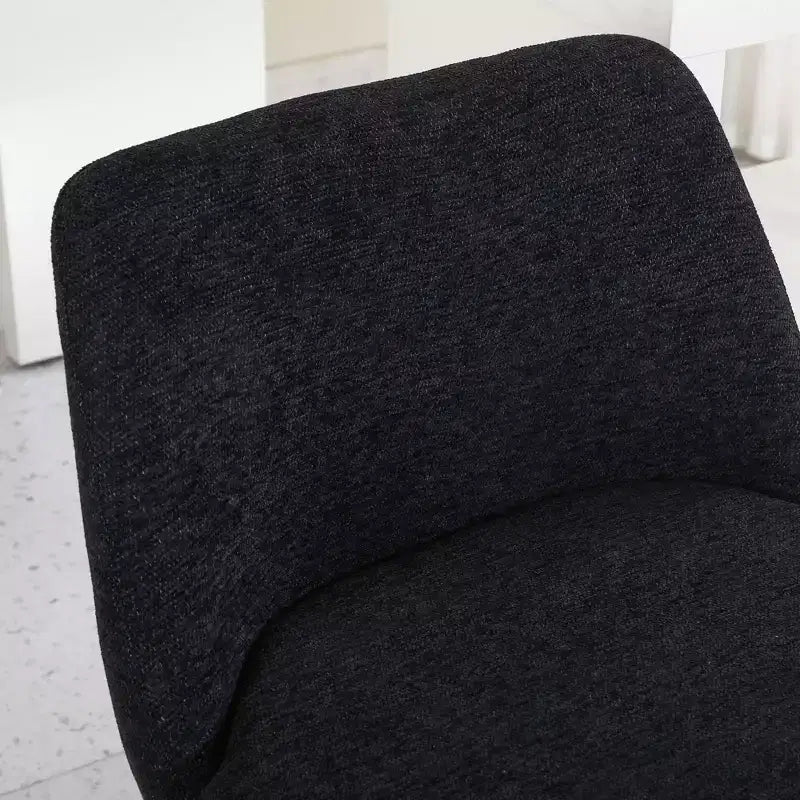 Lot de 2 tabourets de bar pivotants à hauteur de comptoir, rotation à 360, assise rembourrée de 25.6in de hauteur, tissu de lin noir, pour îlot de cuisine ou bar de pub