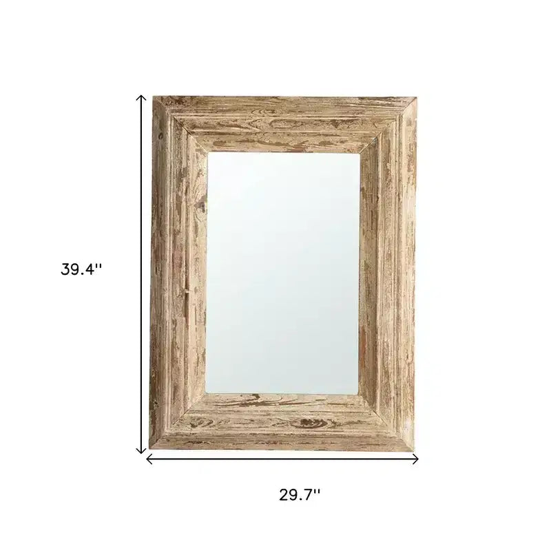 Espejo decorativo de madera natural envejecida con marco de 39
