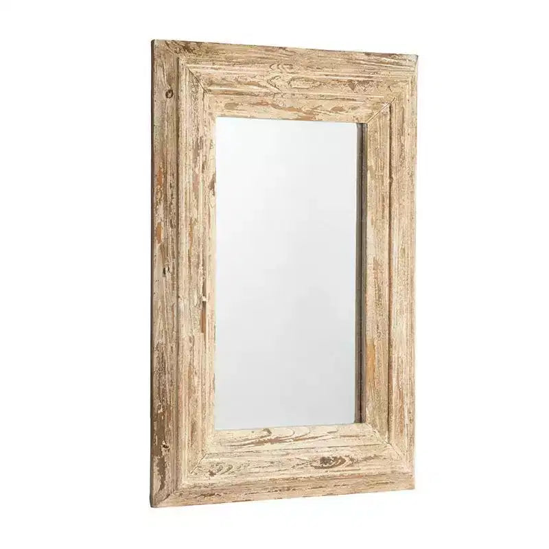 51 cm großer Akzentspiegel mit Rahmen aus naturbelassenem, verwittertem Holz