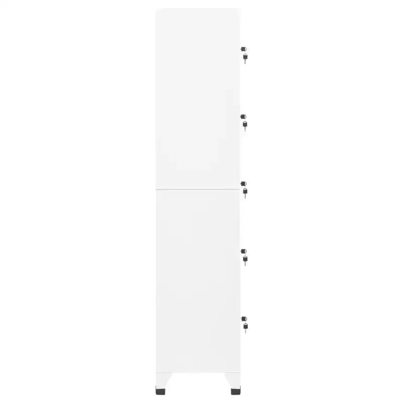 Armoire vestiaire en acier blanc - Grand espace de rangement, aérations, portes verrouillables, porte-étiquettes, montage facile