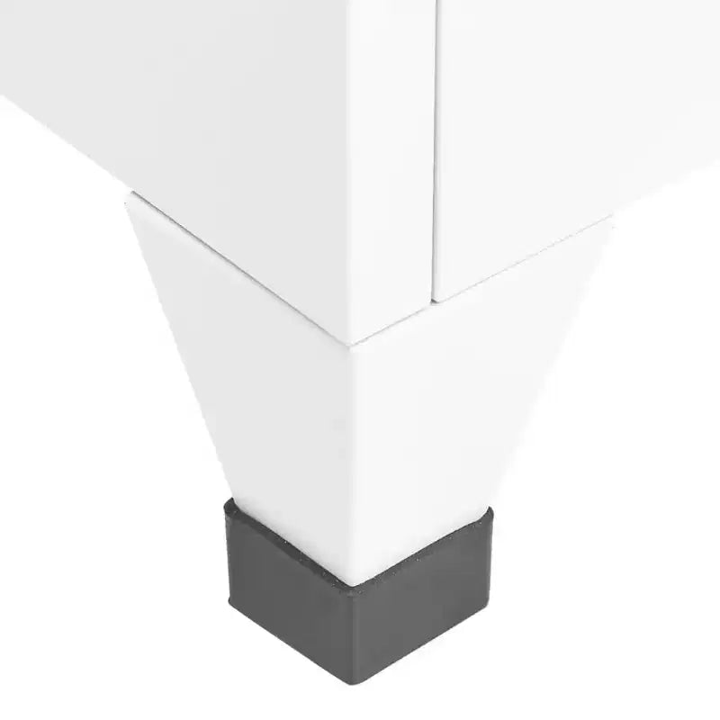 Armoire vestiaire en acier blanc - Grand espace de rangement, aérations, portes verrouillables, porte-étiquettes, montage facile