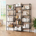 Industrielles Bücherregal mit 5 Ebenen - verstellbare Holzböden und robuster Metallrahmen, Tragkraft 100Lbs, breiter Aufbewahrungsorganizer