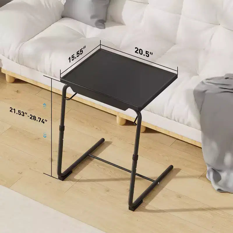 Tablette réglable pour plateau-repas TV, à utiliser au lit ou sur le canapé, table pliante confortable avec 6 réglages de hauteur et 3 angles d’inclinaison, table d’appoint