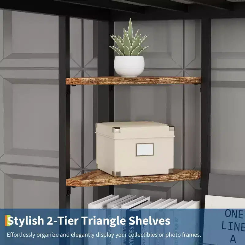 Cama alta Twin con escritorio grande y estantes de almacenamiento, cama alta de metal con barandilla de seguridad y escalera para niños y adultos, ahorra espacio