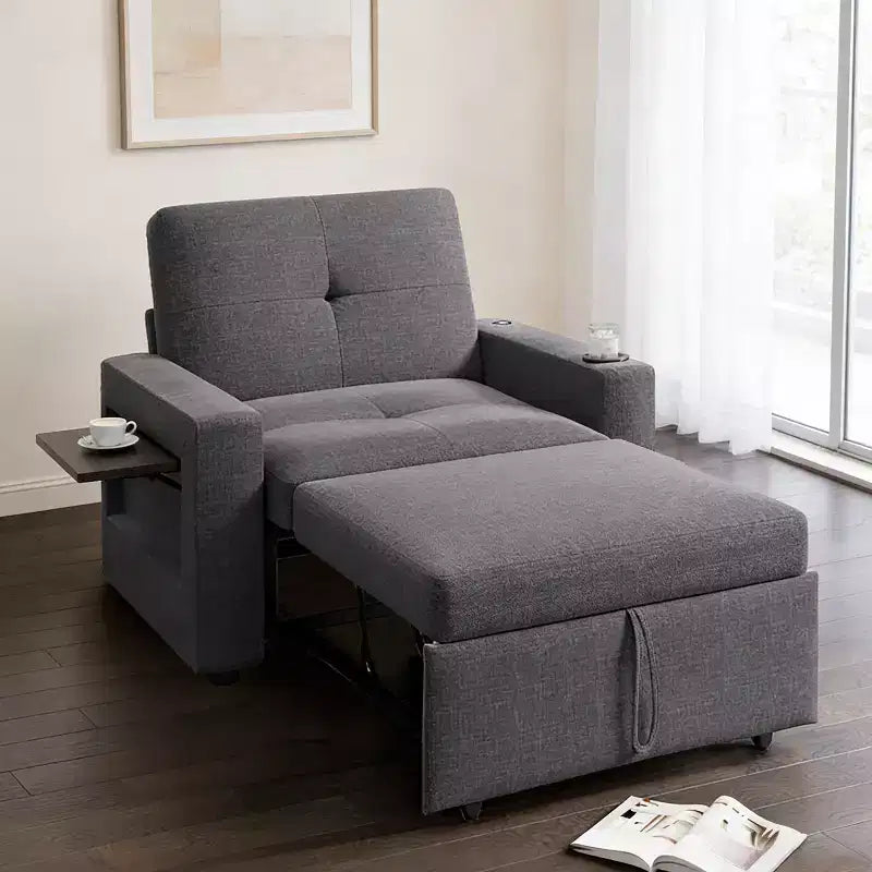 42.5 3-in-1-Schlafsessel - ausziehbares Schlafsofa mit Relaxfunktion und verstellbarer Rückenlehne, USB-Ladeanschlüssen und Getränkehalter