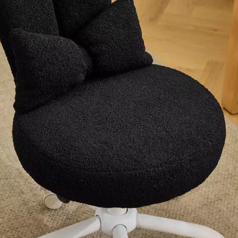 Fauteuil d’appoint pivotant réglable avec oreilles de lapin en tissu teddy bouclé