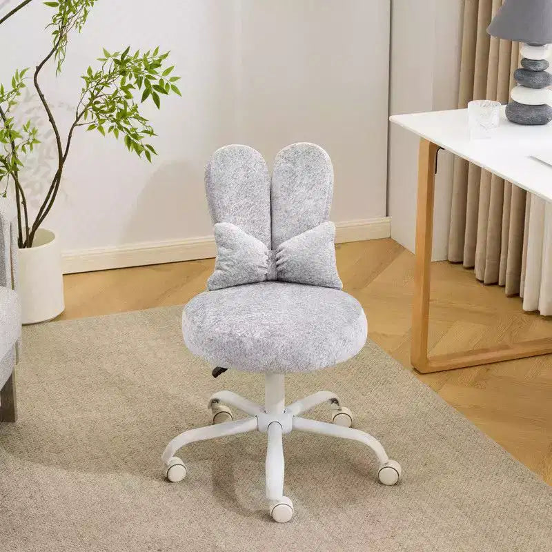 Fauteuil d’appoint pivotant réglable avec oreilles de lapin en tissu teddy bouclé