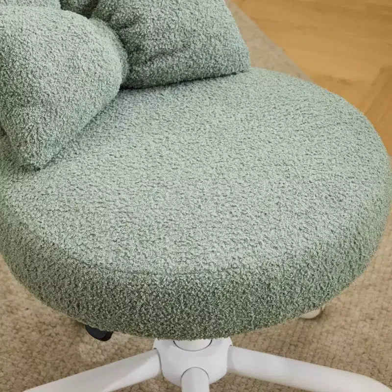 Fauteuil d’appoint pivotant réglable avec oreilles de lapin en tissu teddy bouclé