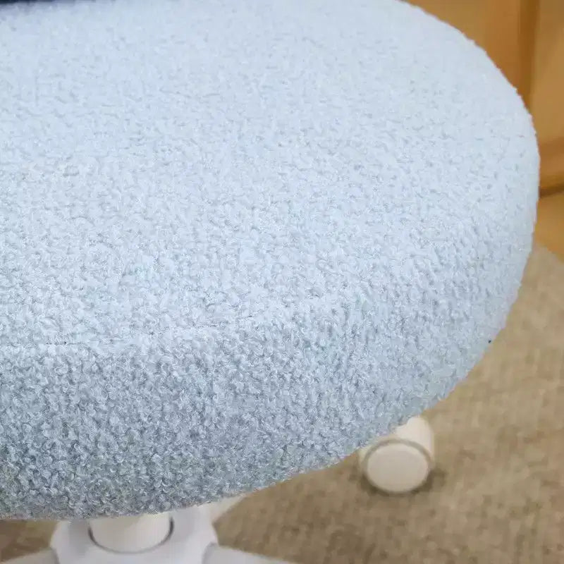 Fauteuil d’appoint pivotant réglable avec oreilles de lapin en tissu teddy bouclé