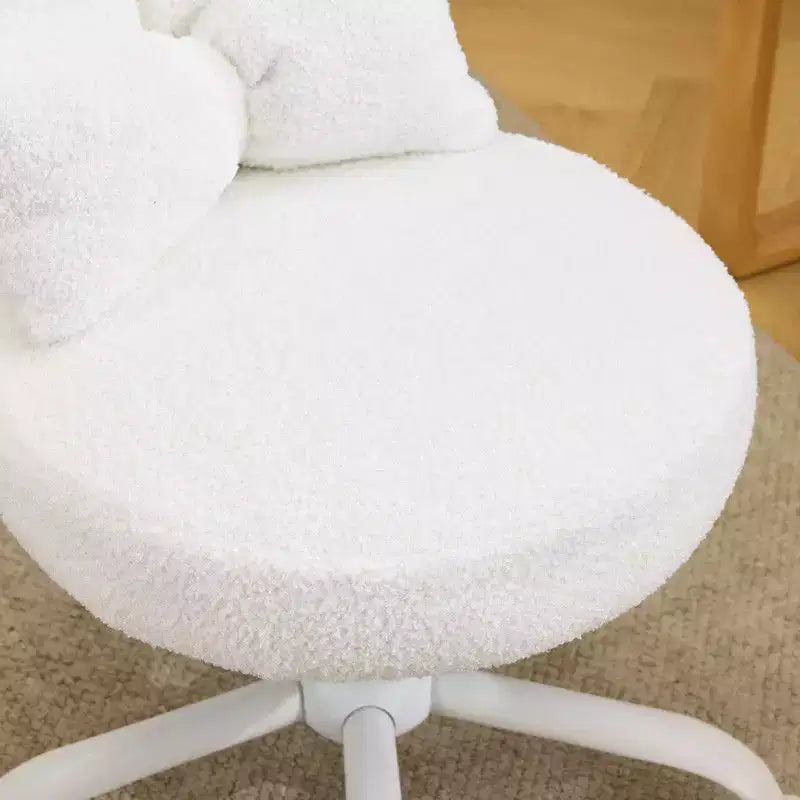 Fauteuil d’appoint pivotant réglable avec oreilles de lapin en tissu teddy bouclé