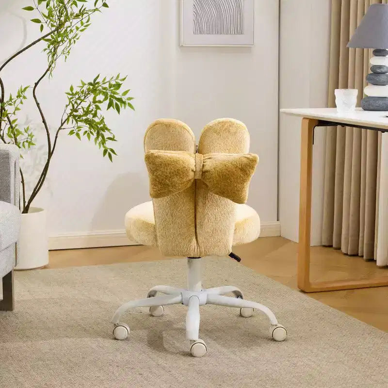 Fauteuil d’appoint pivotant réglable avec oreilles de lapin en tissu teddy bouclé