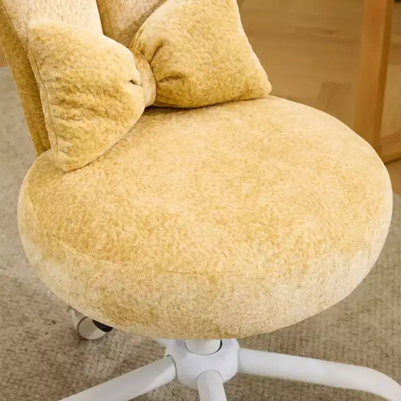 Fauteuil d’appoint pivotant réglable avec oreilles de lapin en tissu teddy bouclé