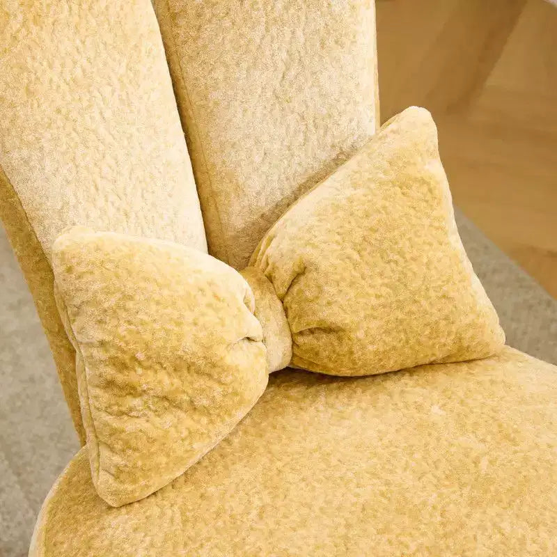 Fauteuil d’appoint pivotant réglable avec oreilles de lapin en tissu teddy bouclé