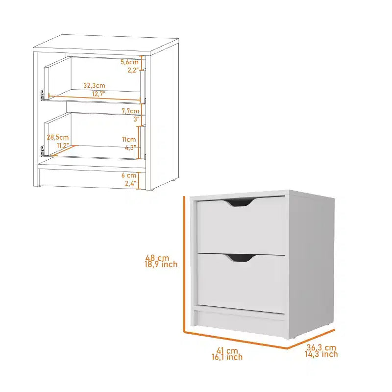 2 tables de chevet élégantes et fonctionnelles à 2 tiroirs pour la chambre et le salon