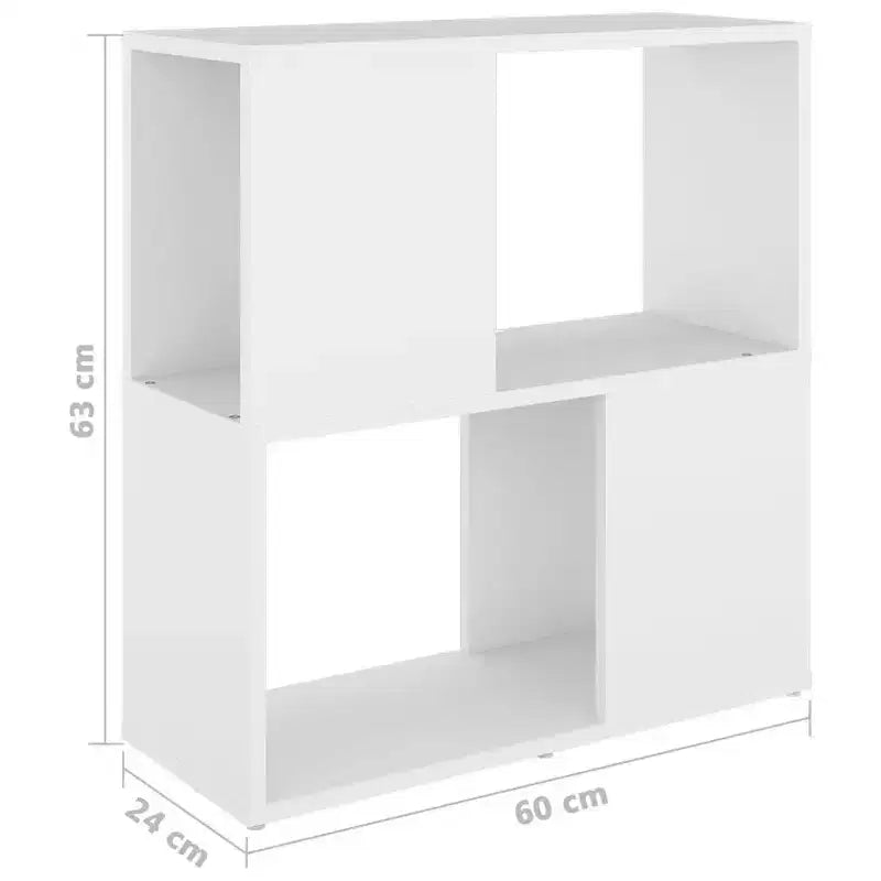 Librero blanco de madera de ingeniería, tamaño mediano
