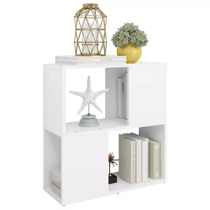 Bibliothèque blanche en bois d’ingénierie, format moyen