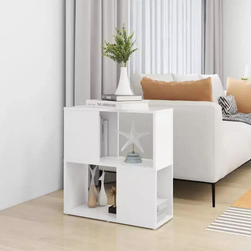 Librero blanco de madera de ingeniería, tamaño mediano