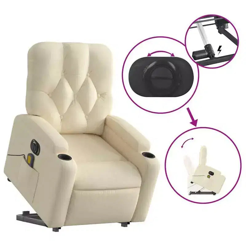 Sillón reclinable de masaje de pie, gris oscuro