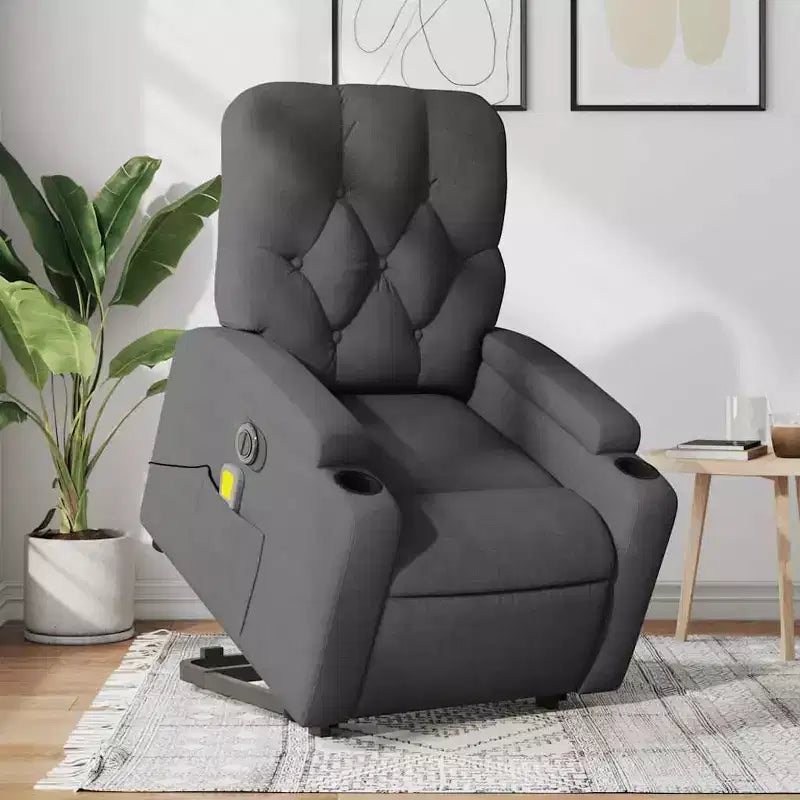 Sillón reclinable de masaje de pie, gris oscuro