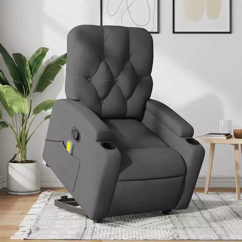 Sillón reclinable de masaje de pie, gris oscuro
