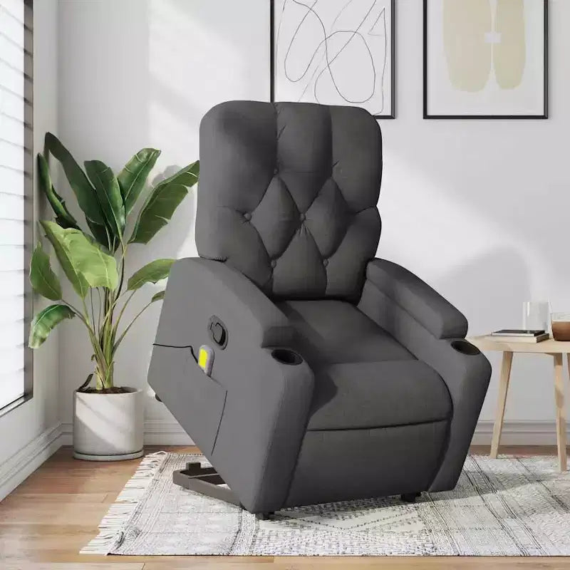 Sillón reclinable de masaje de pie, gris oscuro
