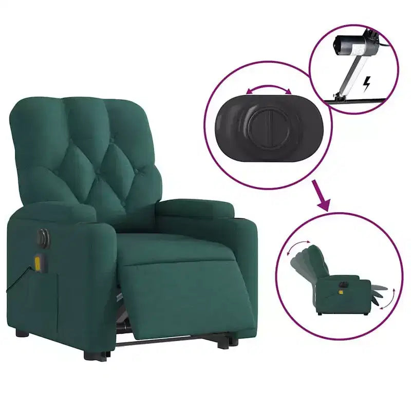 Sillón reclinable de masaje de pie, gris oscuro