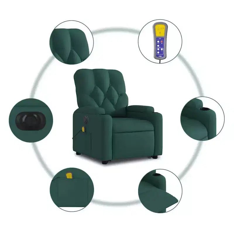 Sillón reclinable de masaje de pie, gris oscuro