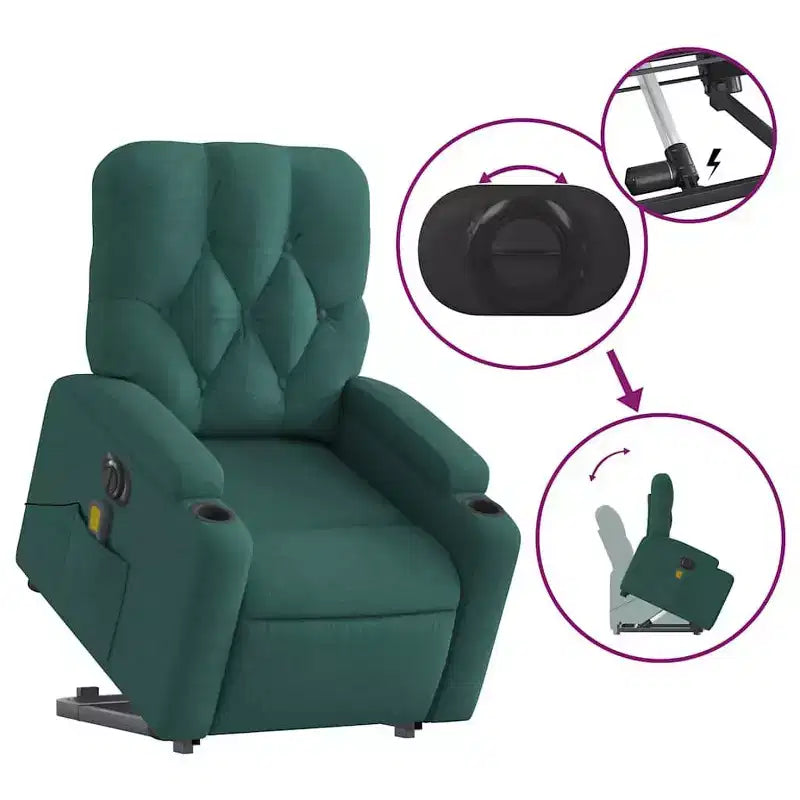 Sillón reclinable de masaje de pie, gris oscuro