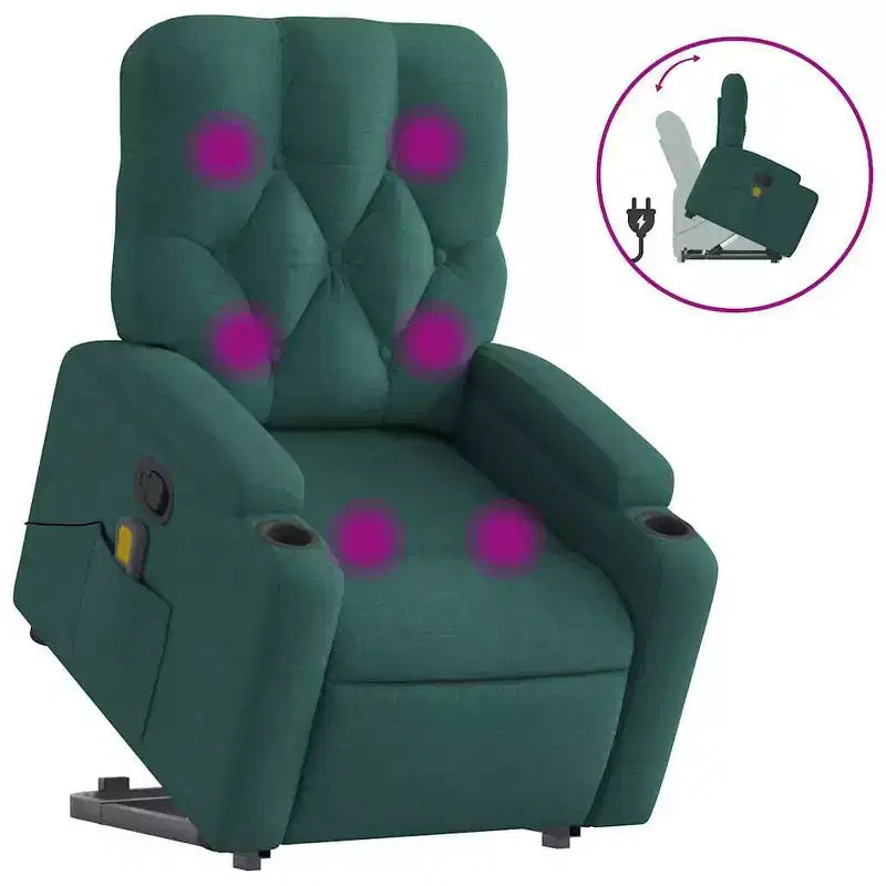 Aufstehsessel mit Massagefunktion, Dunkelgrau