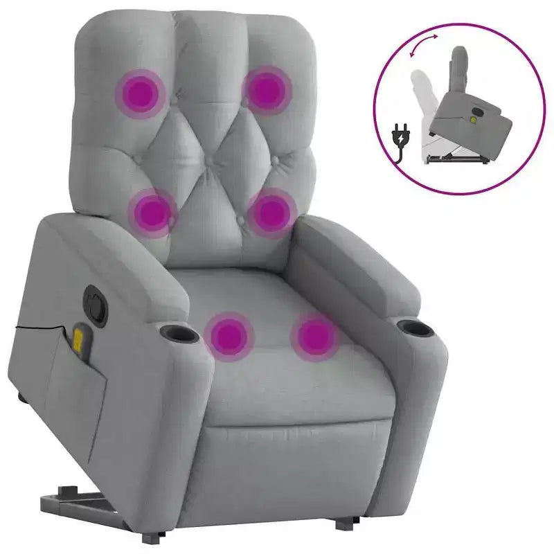 Aufstehsessel mit Massagefunktion, Dunkelgrau